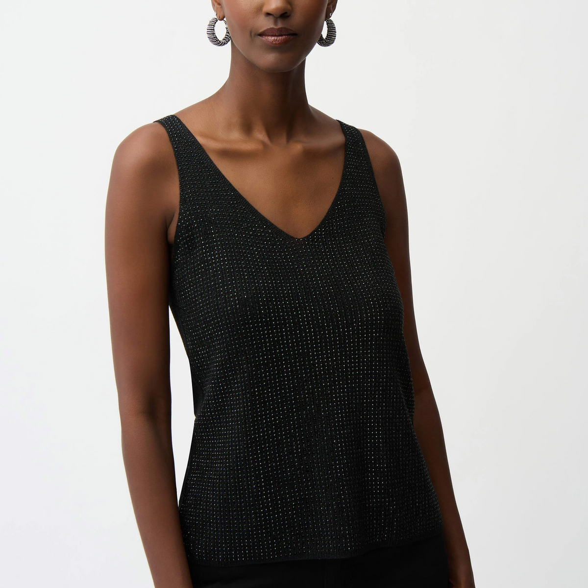 Metallic Knitted Camisole with Rhinestones – geraniumsboutique