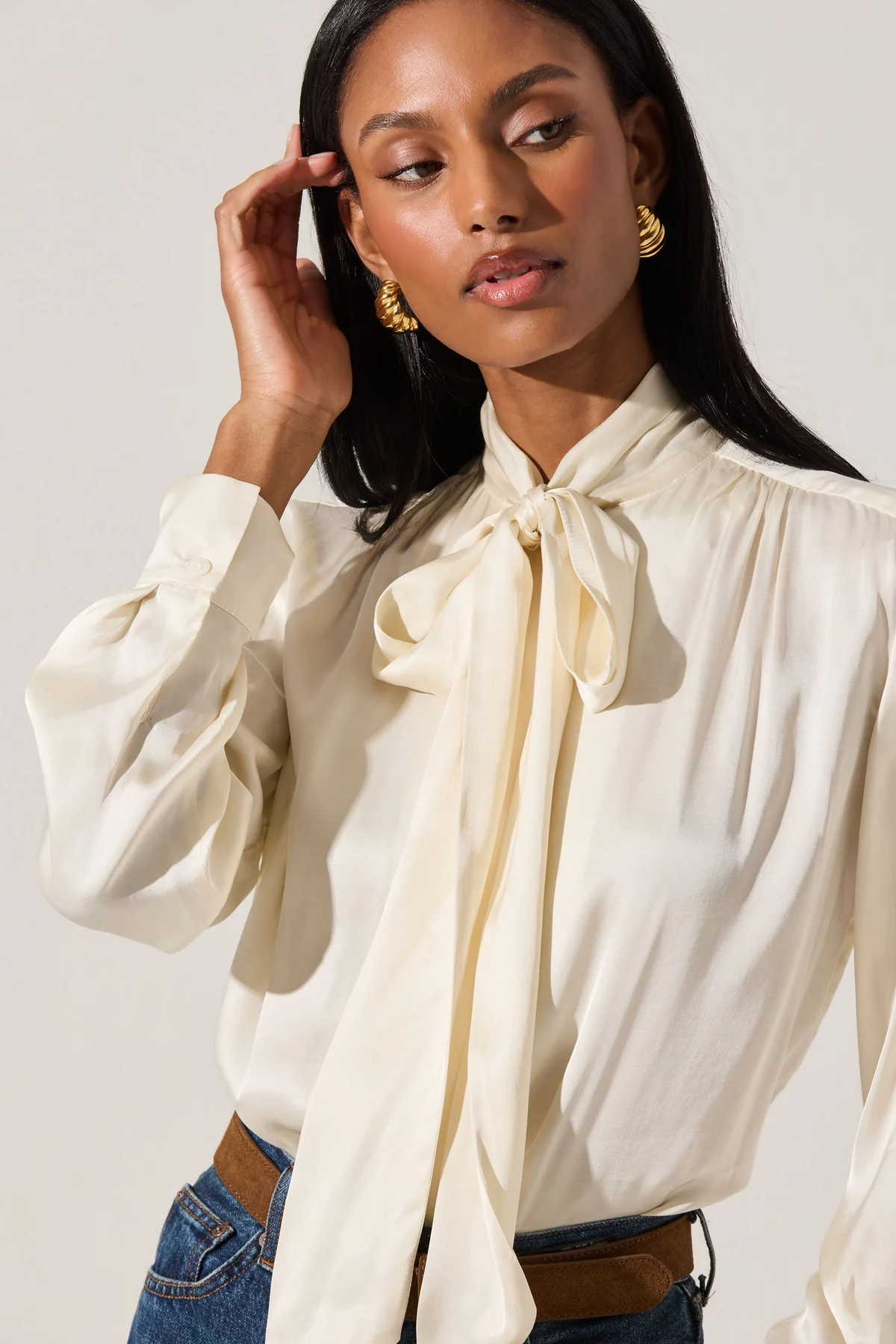 Satin Bow Tie Top – geraniumsboutique
